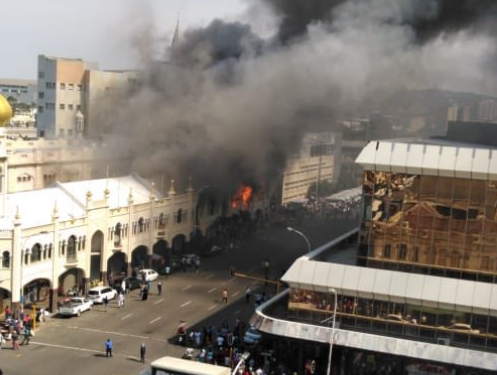 Huge Fire Breaks Out the Grey Street Mosque in the South African City of Durban