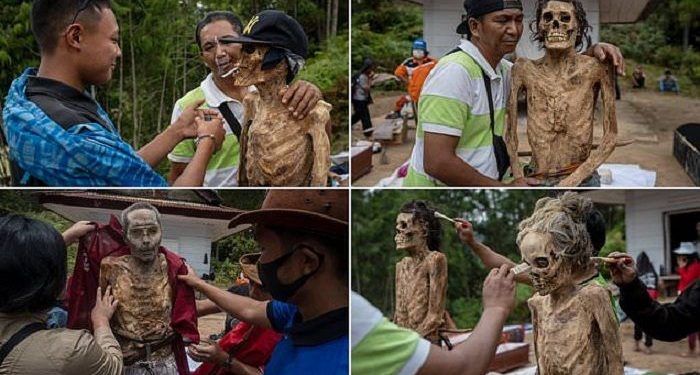Creepy! Every August, the Toraja Community Dresses up And Takes Selfie the Buried Family bodies