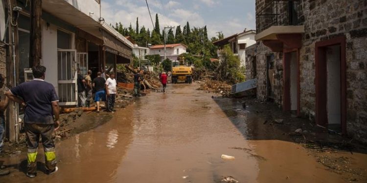 Flash floods on Greek Island