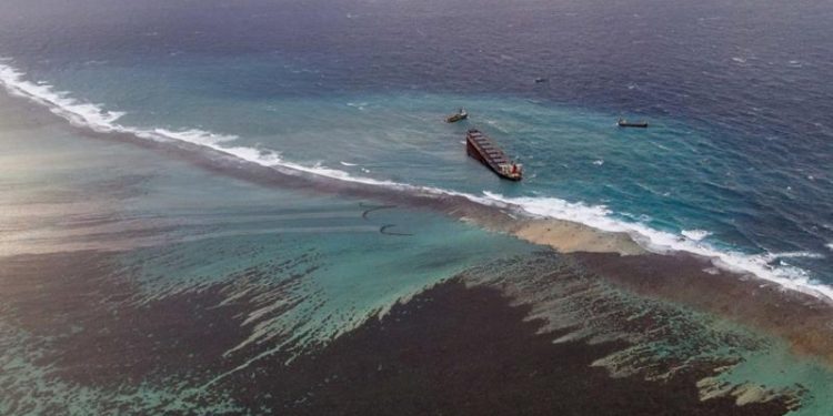 Fuel Have Seeped into The Azure Sea off Southeast Mauritius