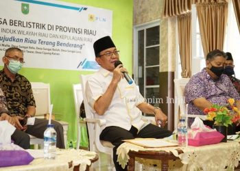 The Governor of Riau Inaugurates 7 Electric Villages in Indragiri Hilir