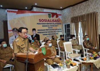 The Regent of Indragiri Hilir Participates in the Socialization of Guidelines for the Preparation of the 2021 Regional Budget