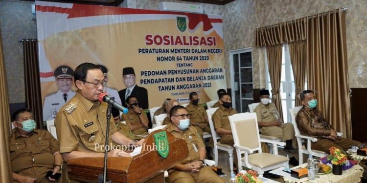 The Regent of Indragiri Hilir Participates in the Socialization of Guidelines for the Preparation of the 2021 Regional Budget