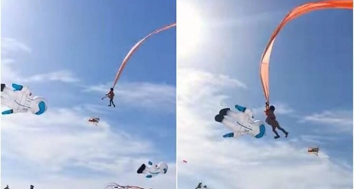 Viral Video of a 3 Year Old Boy Trapped in a Giant Kite