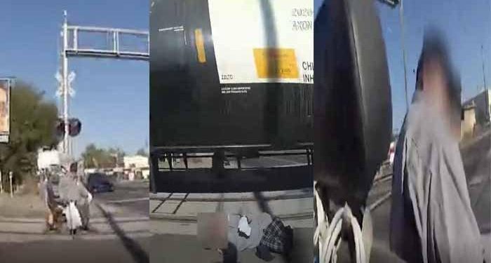 Viral! This policewoman managed to save an old man who was almost run over by a train