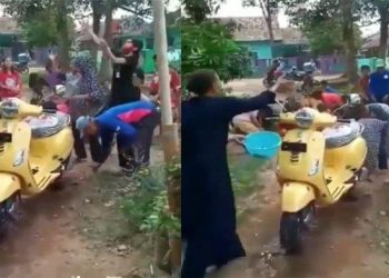 Viral, Residents Who Just Buy Vespa Matic, Villages Celebrate Happiness
