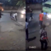 An Action by a Group of Teenagers to Stop a Truck, Run Over and Trigger a Collision in a Row