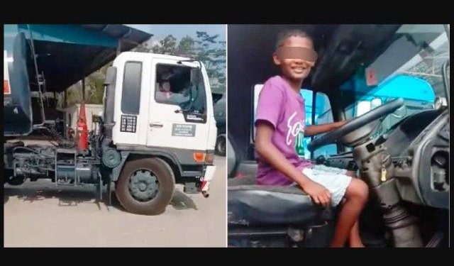 The Lack of Parental Supervision; the Action of This 9 Year Old Boy in Driving Trailer Truck Goes Viral