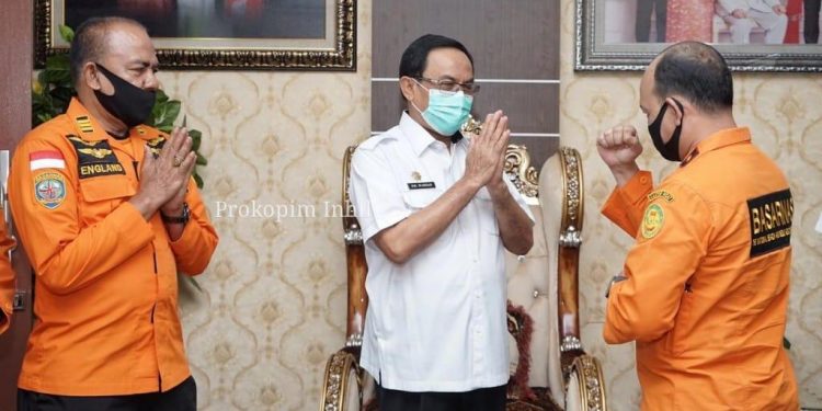 Regent of Indragiri Hilir Welcomes The Arrival of The Pekanbaru National Search and Relief Agency