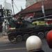 Indonesian Army Tank Hit 1 Cart and 4 Motorbikes on the Street, How Come?