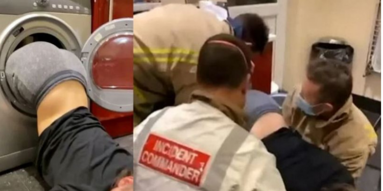 A Student Stuck in Tumble Dryer After She Climbed into it Just For a Prank