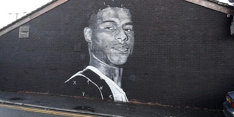 Helping Many Poor Children, Rashford is Immortalized in the Mural