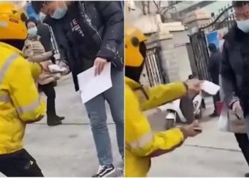 Delivery Rider In China Fulfills Customer’s Odd Request To Splash Tea On Ex-Boyfriend