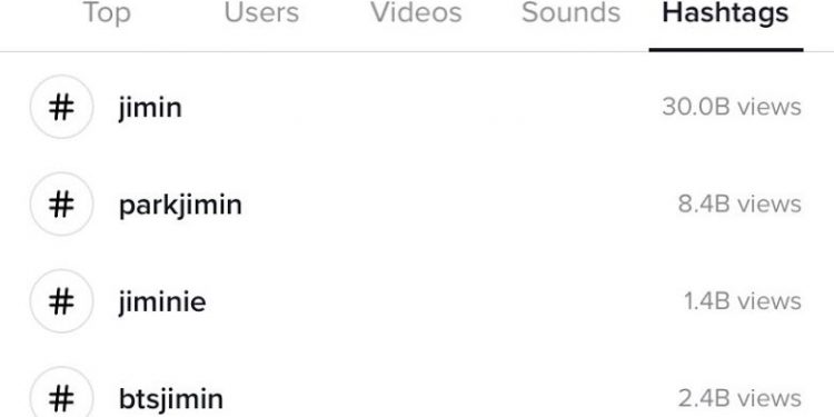 Social Media of BTS’s Jimin Surpasses 30 Billion Views On TikTok