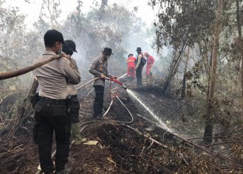 Land Fires in Kempas – Indragiri Hilir Are Still In The Process Of Extinction