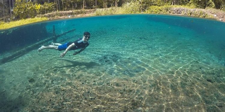 The Way Sumpang Springs, an Underwater View in Lampung