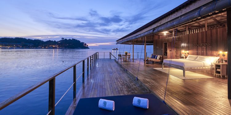 Banyan Tree Bintan’s Kelong Villa, the Rustic Villa Constructed with Indonesian timber, Floats on Water in the Middle of the Sea