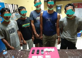 Lima orang Komplotan Pengedar Sabu di Kuansing Dibekuk Polisi