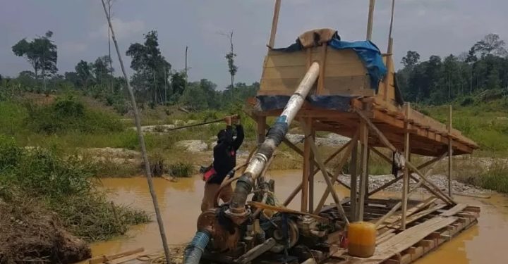 Penambang Emas Ilegal di Kuansing Diberantas Aparat, Sejumlah Alat Dimusnahkan