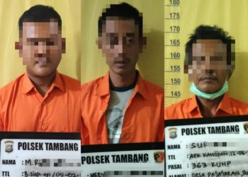 Curi Material Tol PKU-Bangkinang, 3 Pria Diciduk Polsek Tambang