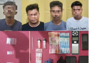 Edarkan Narkoba Wilayah Tapung, 4 Bandar Disikat Tim Opsnal Satresnarkoba Polres Kampar
