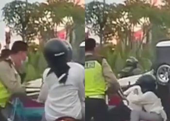 Polisi di Semarang Sengaja Dorong Pengendara Motor Hingga Jatuh, Netizen: Melayani dan Mengayomi Rakyat