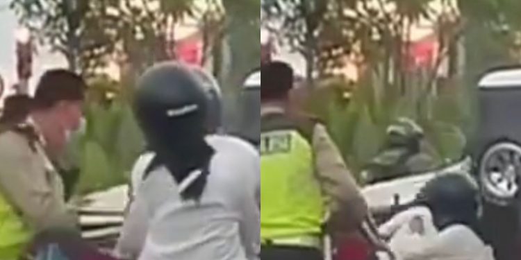 Polisi di Semarang Sengaja Dorong Pengendara Motor Hingga Jatuh, Netizen: Melayani dan Mengayomi Rakyat