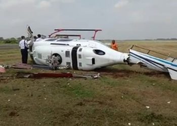 Helikopter Tergelincir di Bandara Curug, Dua Awak Alami Luka Ringan