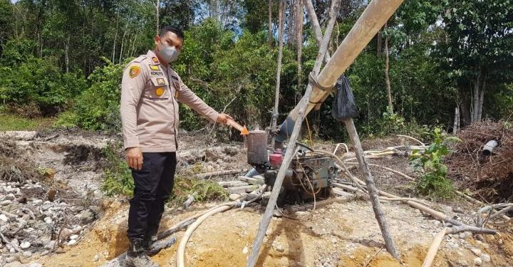 Digrebek Polisi, Pelaku Penambang Emas Ilegal di Kuansing Lari Tunggang langgang