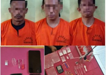 Toko Bangunan Dijadikan Tempat Transaksi Narkoba, 3 Pelaku Diamankan Polsek Siak Hulu
