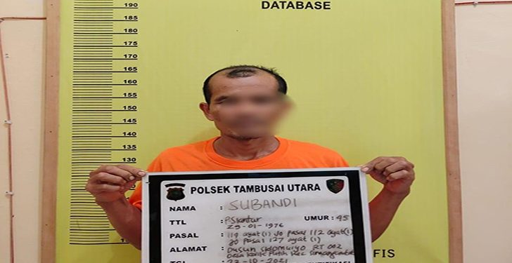 Terima Paket Selimut Berisi Sabu, Subandi Dibekuk Polsek Tambusai Utara