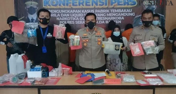 Pabrik Tembakau Sintesis Beromset Ratusan Juta Digerebeg Satresnarkoba Serang