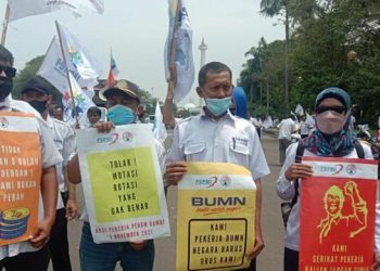 Karyawan Damri Gelar Aksi Demo Tuntut Pembayaran Upah Selama 1 tahun