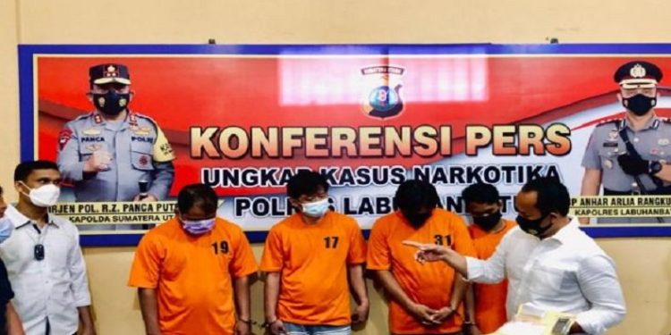 4 Pengedar Sabu Antarprovinsi Ditangkap Polres Labuhanbatu, Ini Kronologinya
