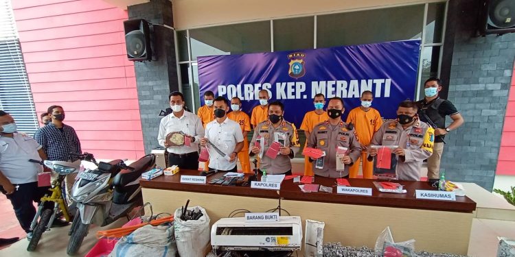 Polres Meranti Gulung Komplotan Pencuri Spesialis Curat yang Meresahkan Warga