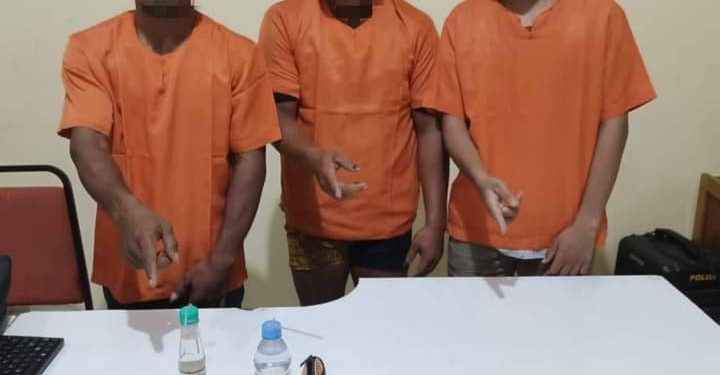 3 Pelaku Narkoba Diringkus Unit Reskrim Polsek Tapung Hilir di Desa Kota Bangun