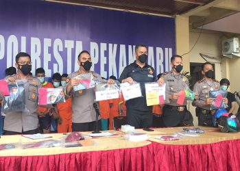 9 Kelompok Jambret Spesialis Emak-Emak Diringkus Polresta Pekanbaru