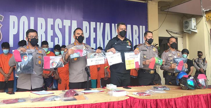 9 Kelompok Jambret Spesialis Emak-Emak Diringkus Polresta Pekanbaru