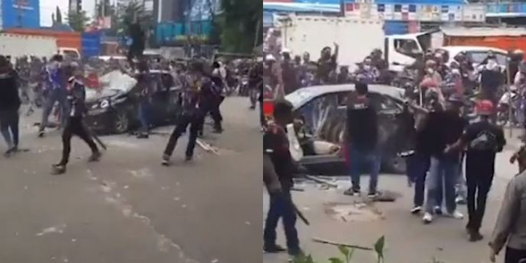 Brio yang Lewat Jadi Sasaran Amuk Bentrokan Ormas di Karawang
