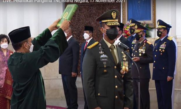 Jokowi Lantik Andika Perkasa Jadi Panglima TNI, Dudung KSAD, dan Kepala BNPB Suharyanto
