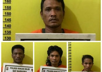 Geledah Rumah Pengedar, Empat Pria dan Belasan Gram Sabu Diamankan