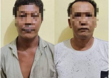 Tim Gabungan Polsek Kampar Kiri Hilir dan Polsek Perhentian Raja Tangkap Dua Pelaku Ilegal Logging