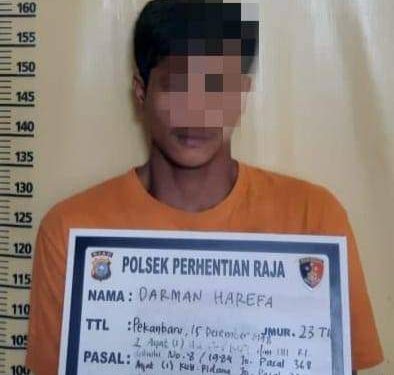 Seorang Pelaku Pengancaman dengan Sajam Diamankan Polsek Perhentian Raja