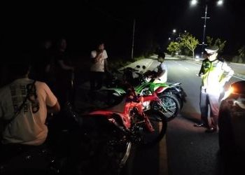 Gagalkan Balap Liar, Belasan Sepeda Motor Diamankan Tim Patroli Blue Light Polres Kepulauan Meranti