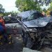 Tabrak Pohon di Median Jalan Diponegoro Pekanbaru, Pajero Remuk