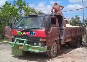 Kembali Marak, Aktifitas Tambang Pasir di Bintan Kepri. Mobil Pengakut Lalu Lalang Depan Kantor Penegak Hukum