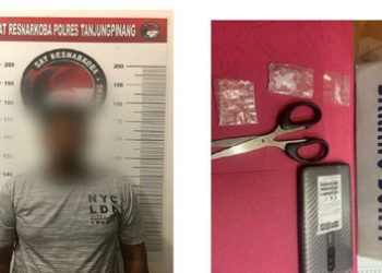 Simpan Tiga Bungkus Sabu, Dua Pelaku Diamankan Polres Tanjungpinang