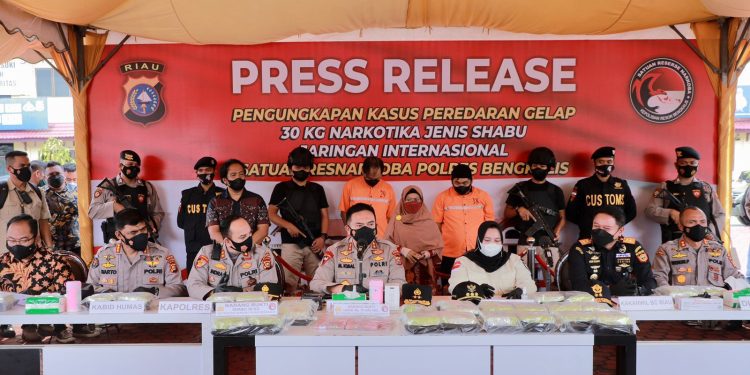 Polres Bengkalis Gagalkan Peredaran 30 Kg Sabu Jaringan Internasional