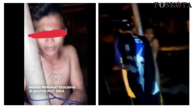 Kedapatan Mesum, Pasangan Remaja Diikat ke Tiang di Rest Area Gisting, Lampung