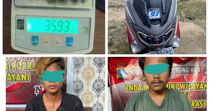 Terlibat Narkoba, Dua Pemuda Diringkus Tim Opsnal Polsek Singingi Hilir